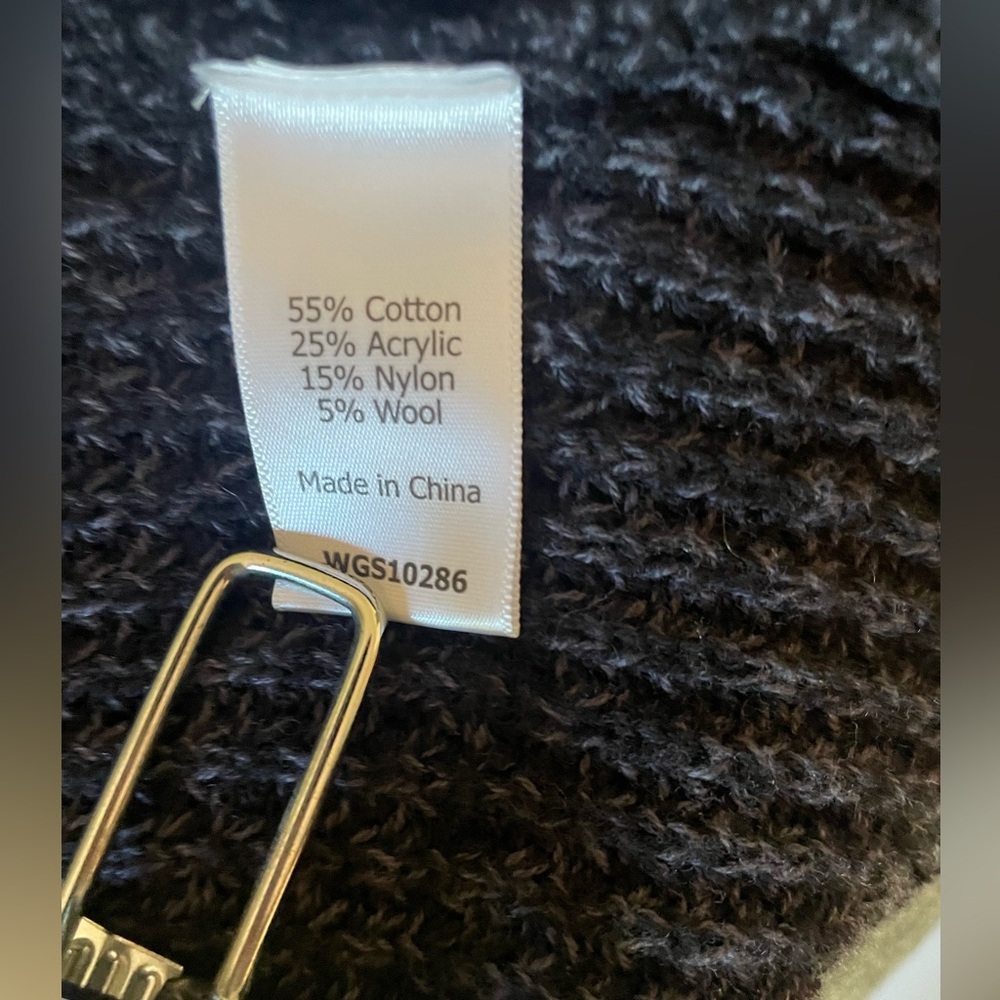 Market & Spruce Open-Front Shawl Cardigan - Charcoal Cotton Wool Blend M - Picture 7 of 8